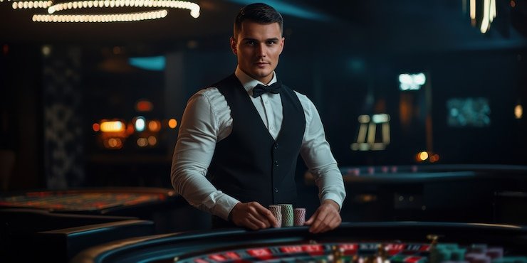 Betting interface for Fa Cai Shen Deluxe on gambar togel showing live dealer and bet controls